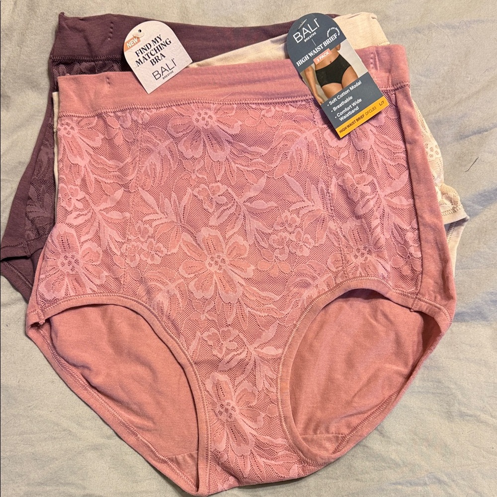 Bali Floral Lace High Waist Panties Trio